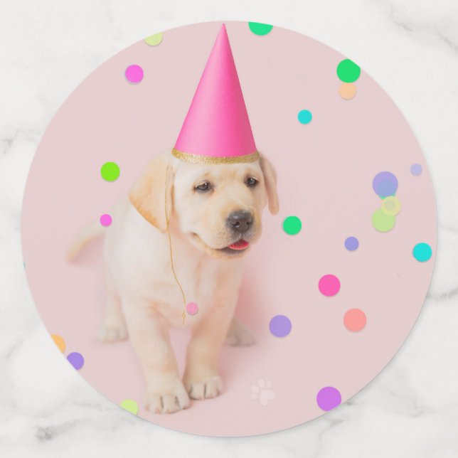 Confettis Enfant rose chiot du Little Paws Yellow Lab (Grand recto)