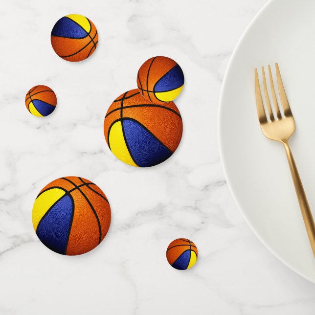 Confettis équipe d'or bleu couleurs basketball (Groupe)