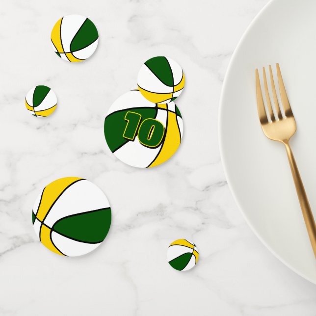 Confettis équipe d'or vert couleurs basketball (Groupe)