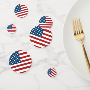 Confettis États-Unis Drapeau américain étoiles et rayures