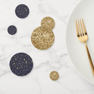 Confettis Etoiles Bleues de la Marine d'or éparpillées Confe