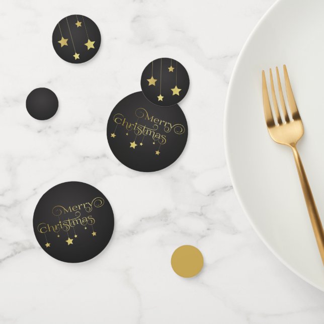 Confettis Etoiles de Noël Joyeux Or Précieux (Groupe)