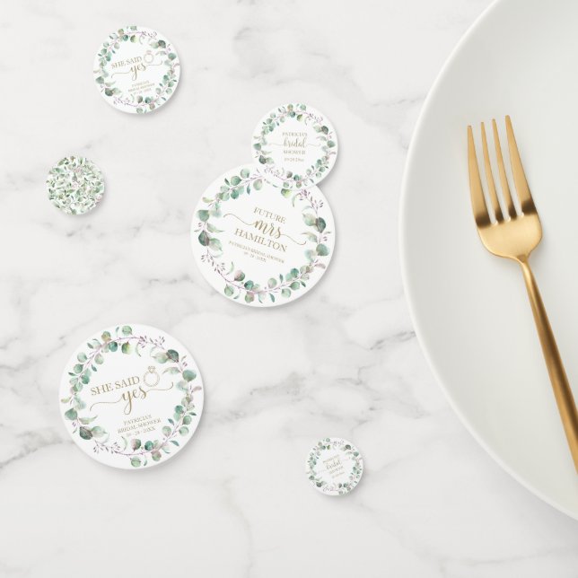 Confettis Eucalyptus Verdure Sage Fête de Mariage (Groupe)