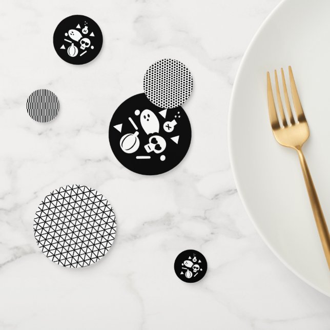 Confettis Fantôme squelette d'Halloween moderne (Groupe)