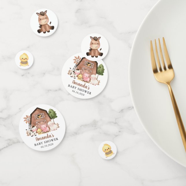 Confettis Farm Animals, Cute Animals, Barn, Baby Shower (Groupe)