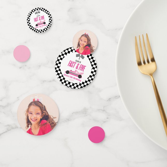 Confettis Fast & Five Pink Race Car 5ème anniversaire (Groupe)