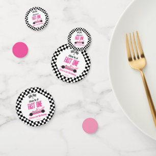 Confettis Fast One Pink Race Car Premier Anniversaire