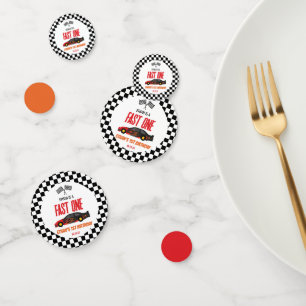 Confettis Fast One Red Flame Race Voiture 1er anniversaire f