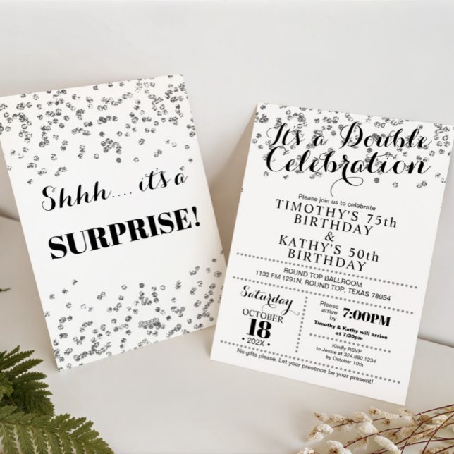 Confettis Faux Argent pour Invitation Double Céléb (Créateur téléchargé)