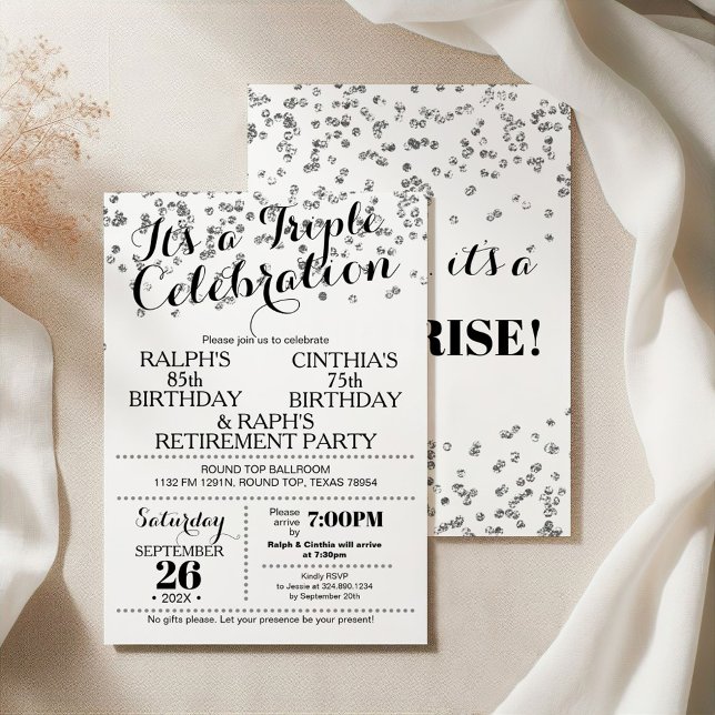 Confettis Faux Argent pour Invitation Triple Céléb (Créateur téléchargé)