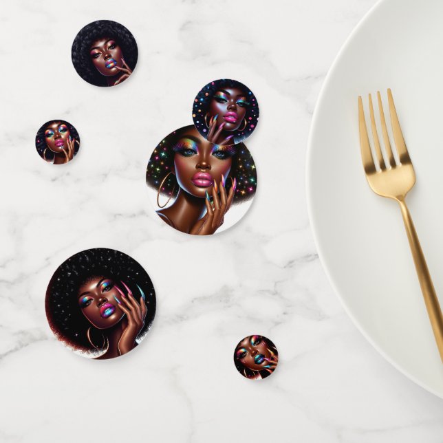Confettis Faux Melanin Chic Afro Holographique Beauté (Groupe)
