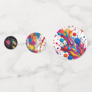 Confettis Fête artistique éclaboussée de peinture néon vibra