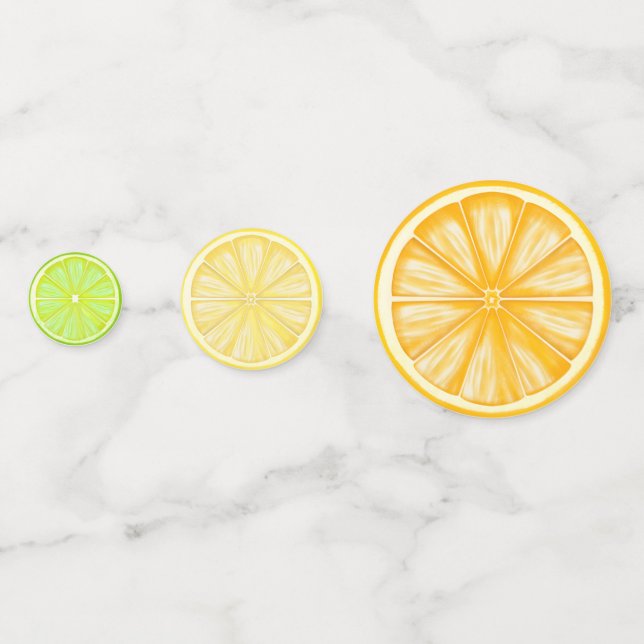 Confettis Fête Citron Party Bright Lemon Lime Orange Confett (Devant)