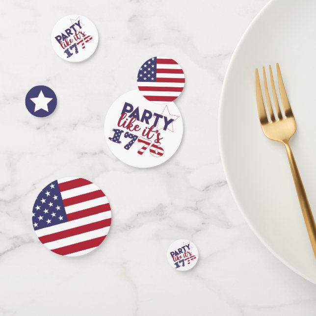 Confettis Fête comme en 1776 - American Flag - 4 juillet (Groupe)