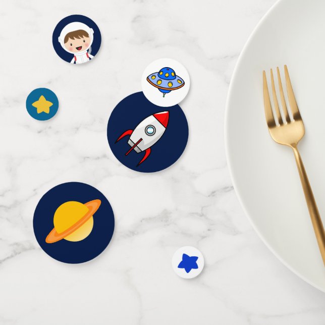 Confettis Fête d'anniversaire de la fusée spatiale (Groupe)