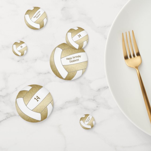 Confettis fête d'anniversaire de volley-ball d'or pour ados (Groupe)