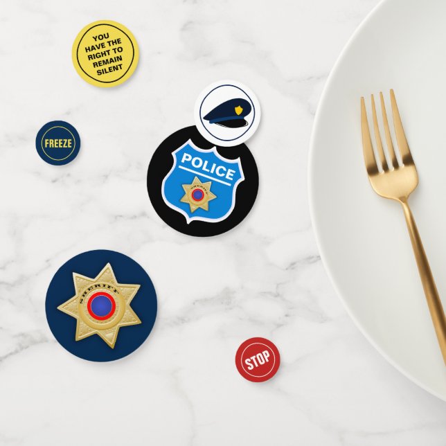 Confettis Fête d'anniversaire sur le thème de la police (Groupe)