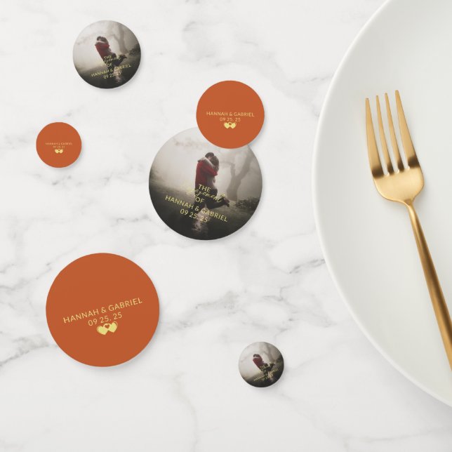 Confettis Fête de fiançailles de mariage Ajouter une photo (Groupe)