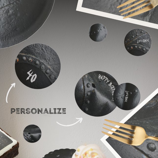 Confettis Fête de l'homme de style industriel en métal noir (Créateur téléchargé)