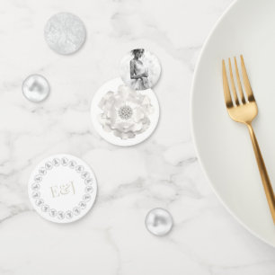 Confettis Fête de mariage personnalisée Perles et Prosecco
