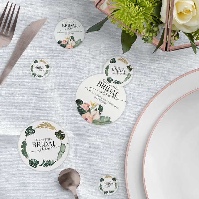 Confettis Fête de mariage tropical floral à l'hibiscus de pa (Créateur téléchargé)