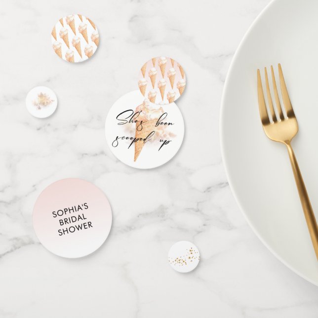 Confettis Fête des mariées de crème glacée aquarelle (Groupe)