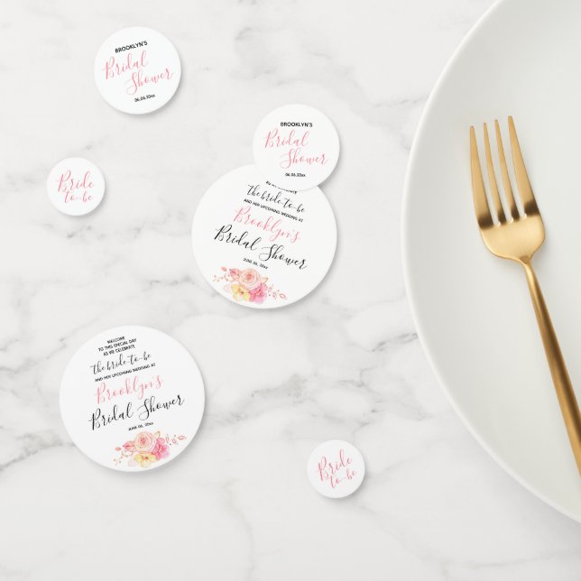 Confettis Fête des mariées florale simple (Groupe)