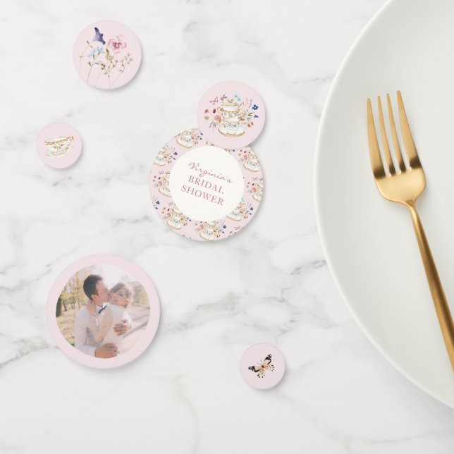 Confettis Fête des mariées Tea Party rose (Groupe)