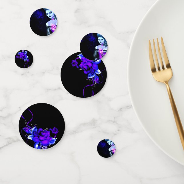 Confettis Fête d'Halloween Fille Crâne de Squelette Lueur Go (Groupe)