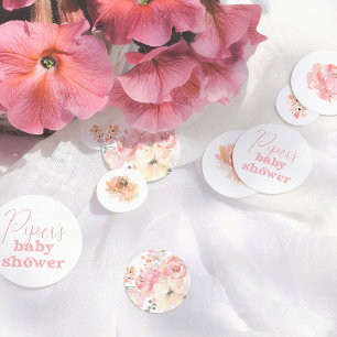 Confettis Fête Prénatale Rétro Fleurie Aquarelle pour Bébé F