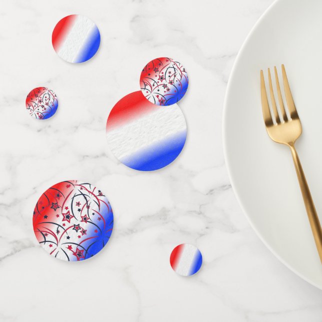 Confettis Feux d'artifice sur Bleu Blanc Rouge (Groupe)