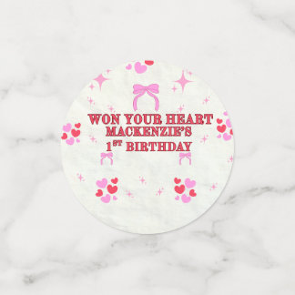 CONFETTIS FILLE DU 1ER ANNIVERSAIRE ROUGE VIOLET A GAGNÉ COE