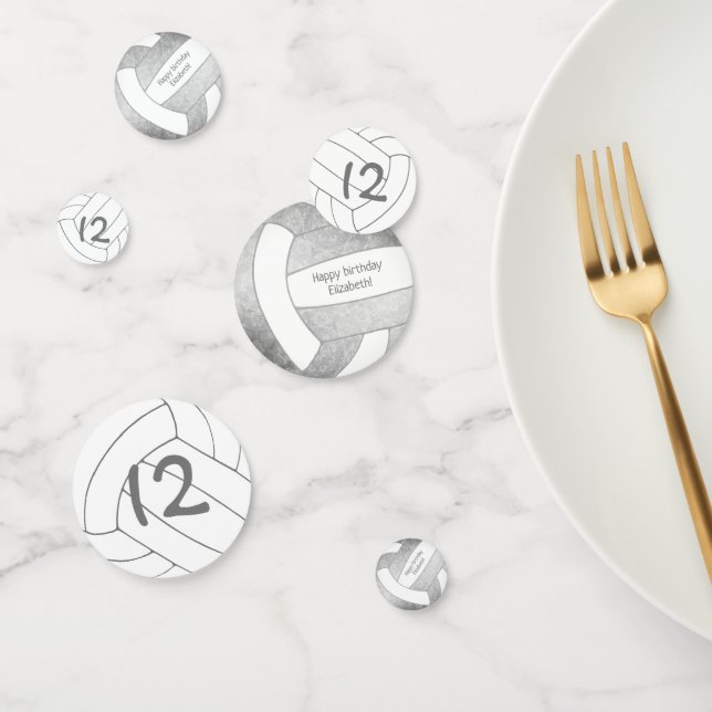 Confettis Filles ados gris argent volley-ball (Groupe)