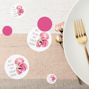 Confettis Flamant rose Aquarelle Exotique Rose Moderne Avec 