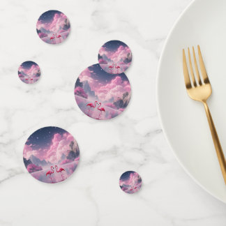 Confettis Flamingos dans un monde de rêve