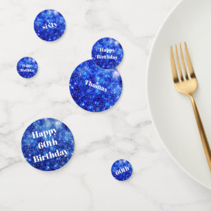 Confettis Flamme bleu personnalisé 60e anniversaire