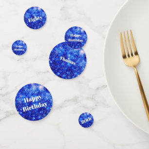 Confettis Flamme bleu personnalisé 80e anniversaire
