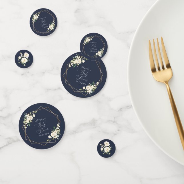 Confettis Fleurs blanches, Fleurs de crème, Boho, Baby showe (Groupe)