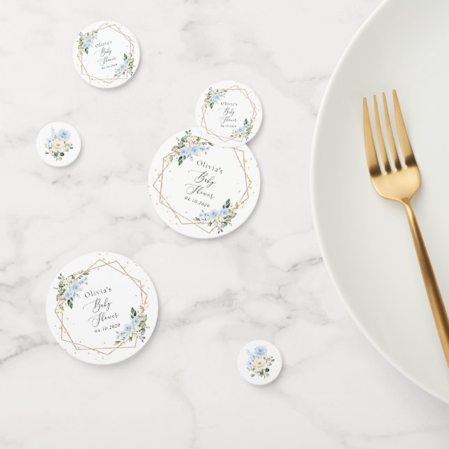 Confettis Fleurs bleues, Fleurs blanches, Verdure, Baby show (Groupe)