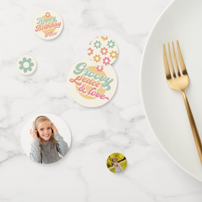 Confettis Fleurs des années 70 super fête d'anniversaire, to (Groupe)