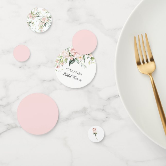 Confettis Fleurs Roses Rose Pâle et Feuillage Mariage Enterr (Groupe)