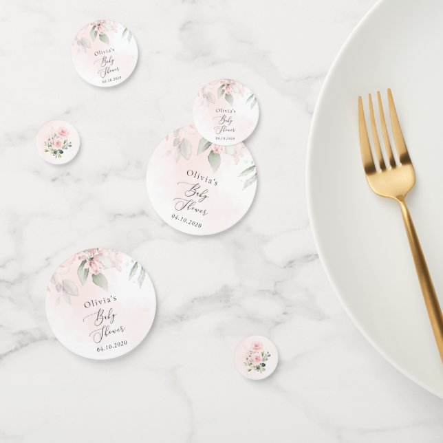 Confettis Fleurs Rouges, Fleurs Roses, Boho, Baby shower (Groupe)