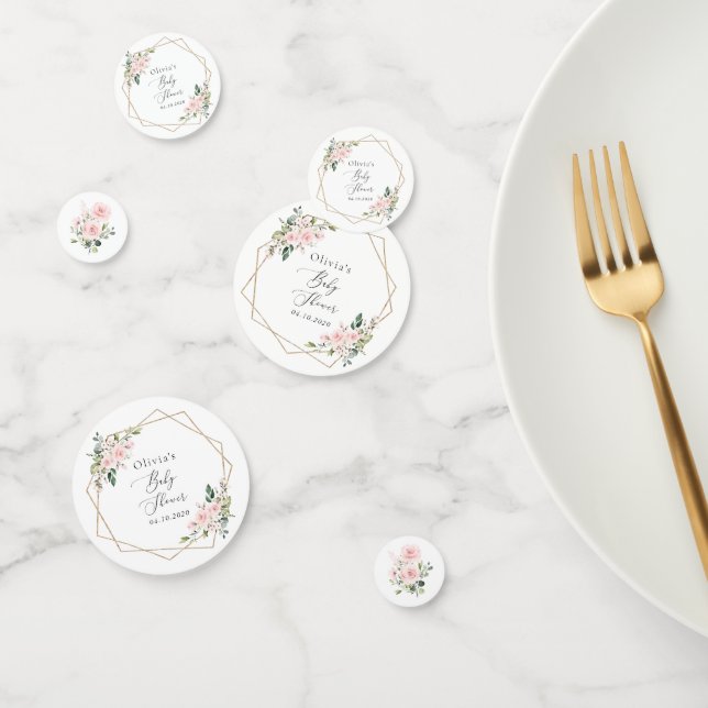 Confettis Fleurs Rouges, Fleurs Roses, Boho, Baby shower (Groupe)