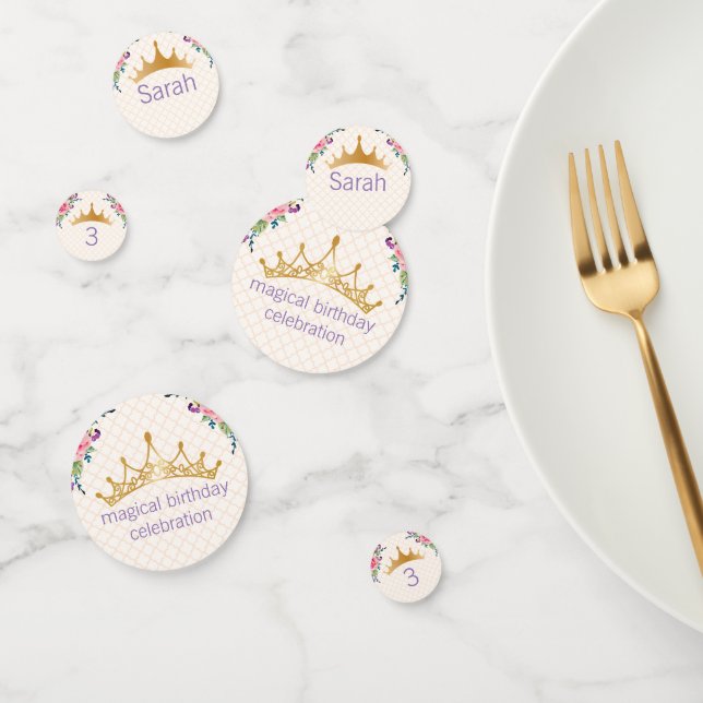 Confettis Floral Chic Design d'anniversaire (Groupe)