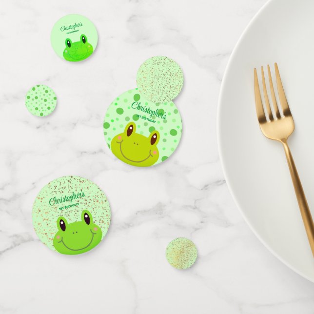 Confettis Froggy First Birthday Party Frog (Groupe)
