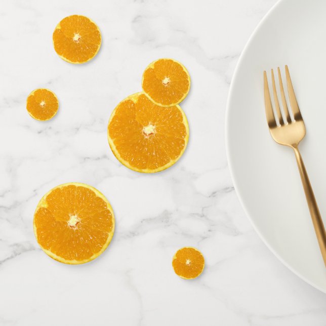Confettis Fruit orange frais tranche (Groupe)