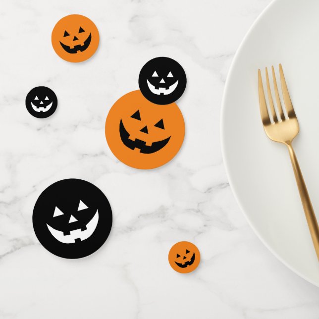 Confettis Fun orange noir Jack-o'-lantern mignon Halloween (Groupe)