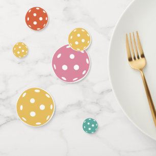 Confettis Fun Retro Colonnes Pickleball Anniversaire Fête