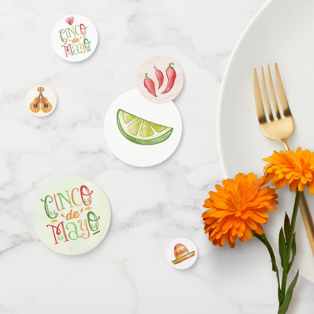 Confettis Fun Watercolor Cinco de Mayo (Créateur téléchargé)