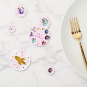 Confettis Galaxy Pink Gold Espace extra-atmosphérique Annive